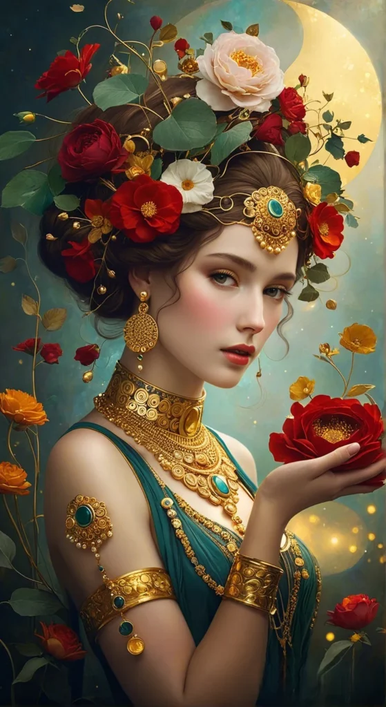 Floral Beauty Portrait Art 1