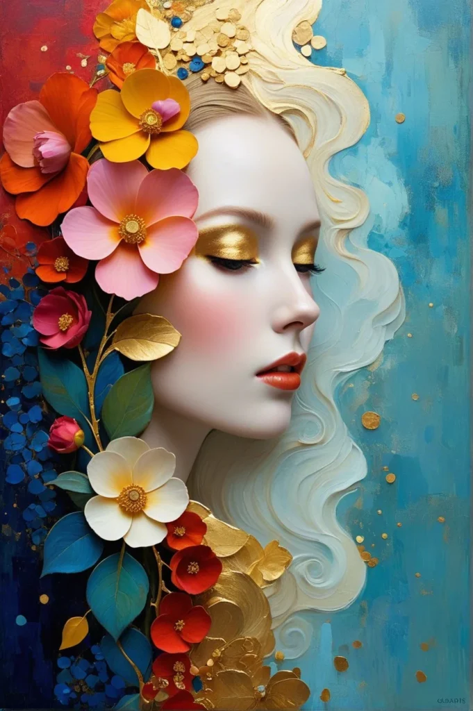 Floral Beauty Portrait Art 49