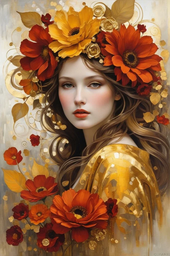 Floral Beauty Portrait Art 55