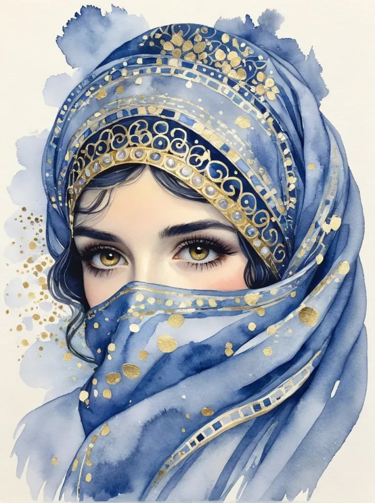 Klimt Inspired Floral Portrait Art 15